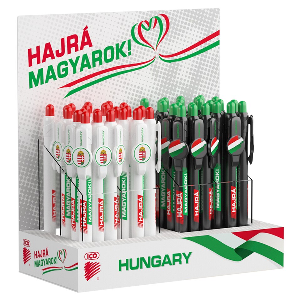 ICO Hajrá magyarok motívumokkal díszített nyomógombos mechanikával működő golyóstoll