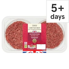 Tesco 2 British beef half pounder Burger 454g