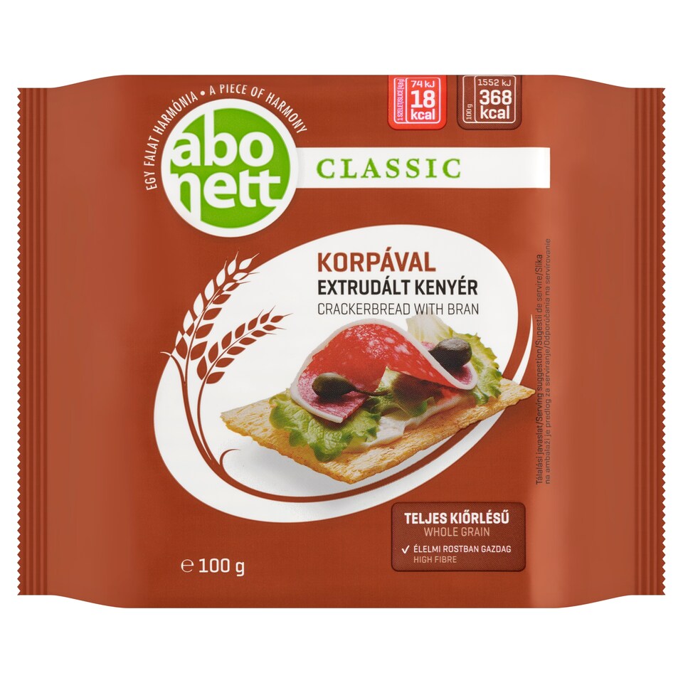 Abonett Classic extrudált kenyér korpával 100 g  1. kép