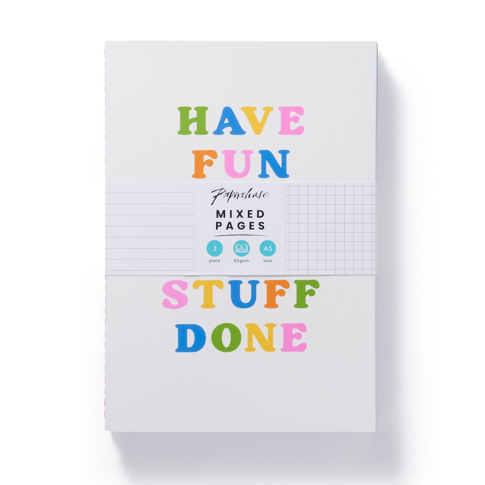 image 1 of Paperchase Rainbow Set of 3 A5 Notebooks