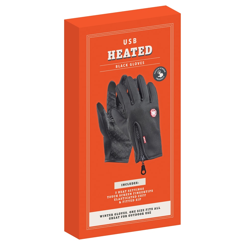 image 1 of Global Gizmos USB Heated Black Gloves