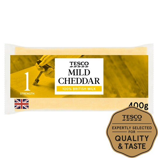 Tesco British Mild Cheddar Cheese 400G Tesco Groceries
