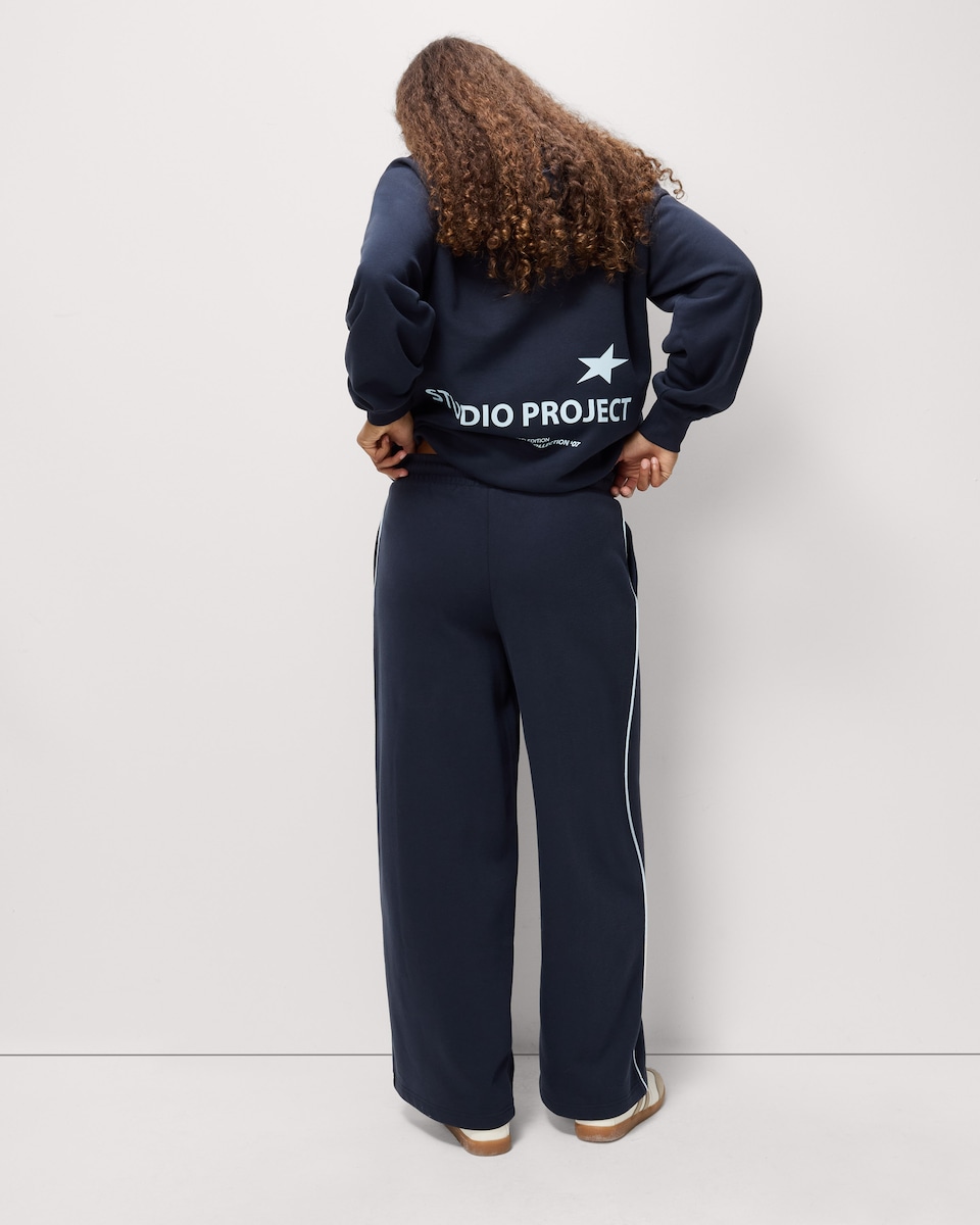 image 1 of OH ME OH MY Cotton Rich Wide Leg Joggers in Navy