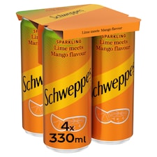Schweppes Lime Meets Mango Soft Drink 4 X 330Ml