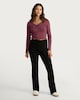 image 2 of OH ME OH MY Cotton Rich Ruched Lace Trim Top in Berry