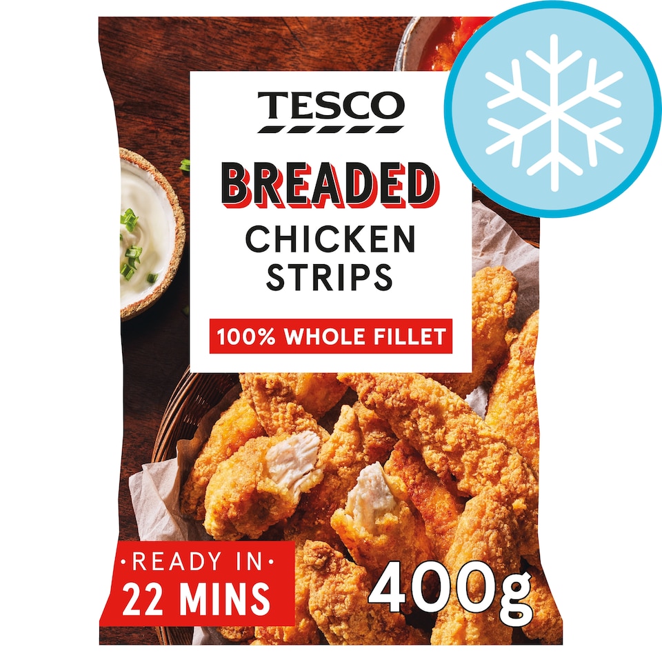 Tesco Breaded Chicken Strips 400g