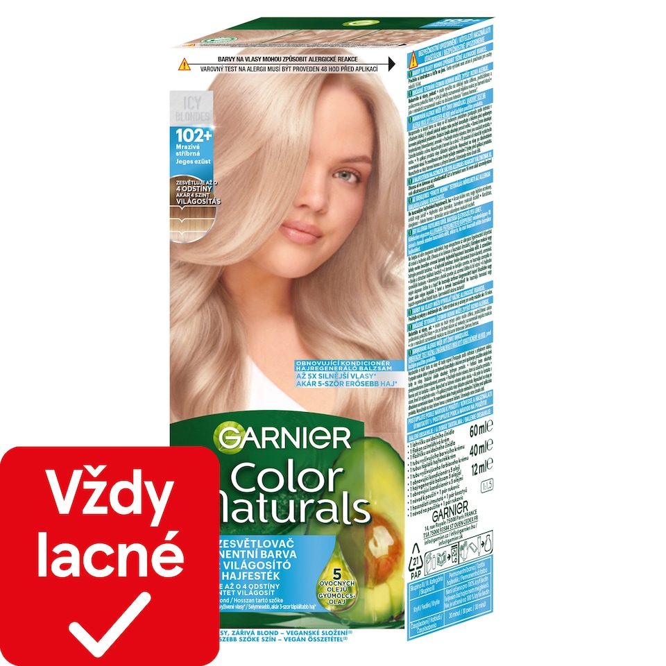 obrázok 1 z Garnier Color Naturals permanentná farba na vlasy 102+ mrazivá strieborná