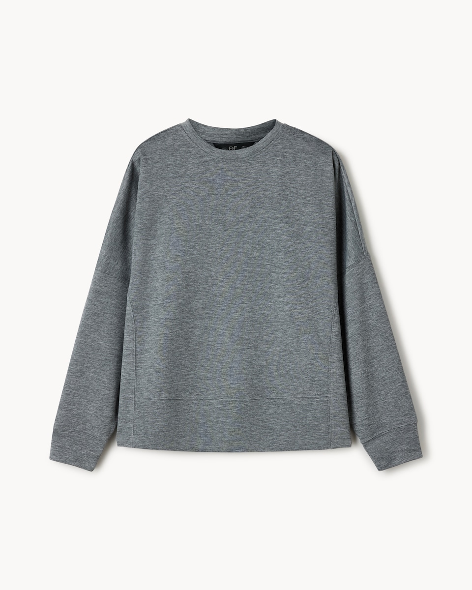 image 1 of F&F Boxy Long Sleeved Top in Grey