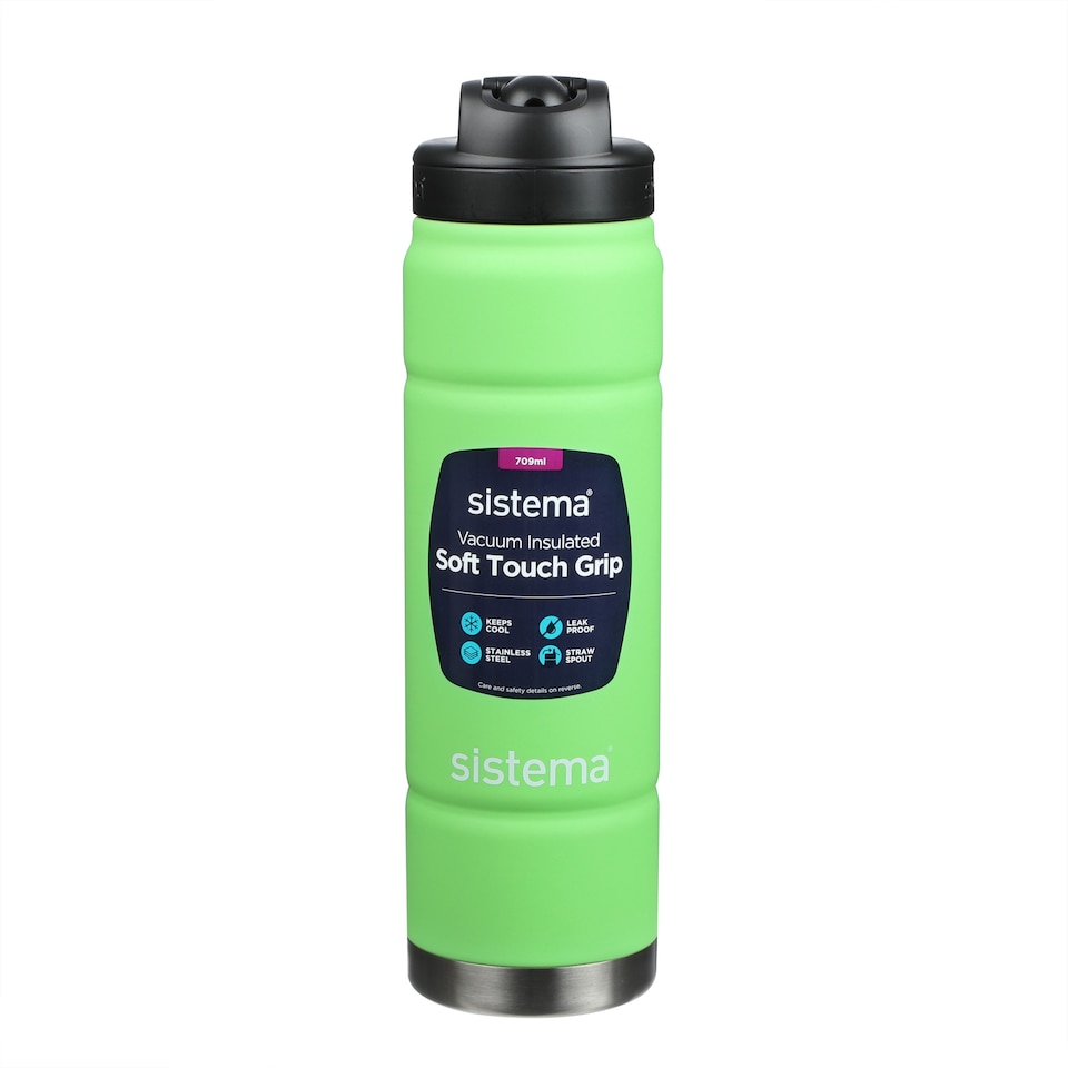 image 1 of Sistema Green Soft Touch Grip Water Bottle 709ml