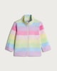 image 4 of F&F Girls Fleece Rainbow Stripe Print Zip Up Jacket in Multi