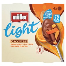 Muller Light Choc Pot  Chocolate Orange Desserts 4x80g