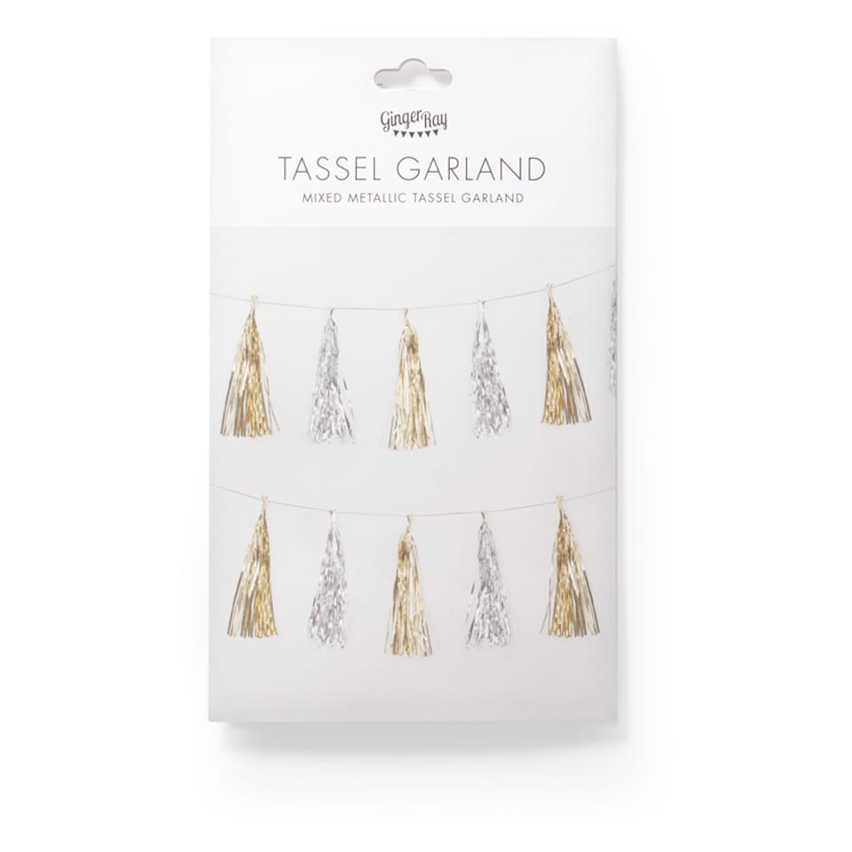 image 1 of Ginger Ray Shimmer Mixed Metallic Tassel Garland