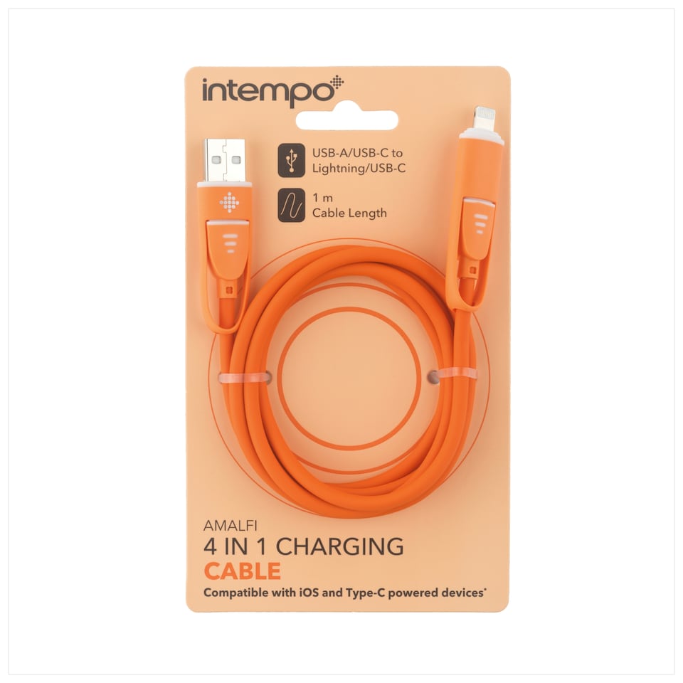 image 1 of INTEMPO Amalfi 4 In 1 Silicone Charging Cable