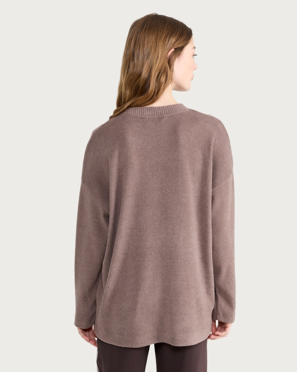 image 1 of F&F Textured Long Sleeved Jumper in Mink