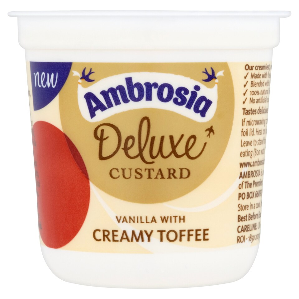 Ambrosia Deluxe Custard Vanilla Creamy Toffee 150G