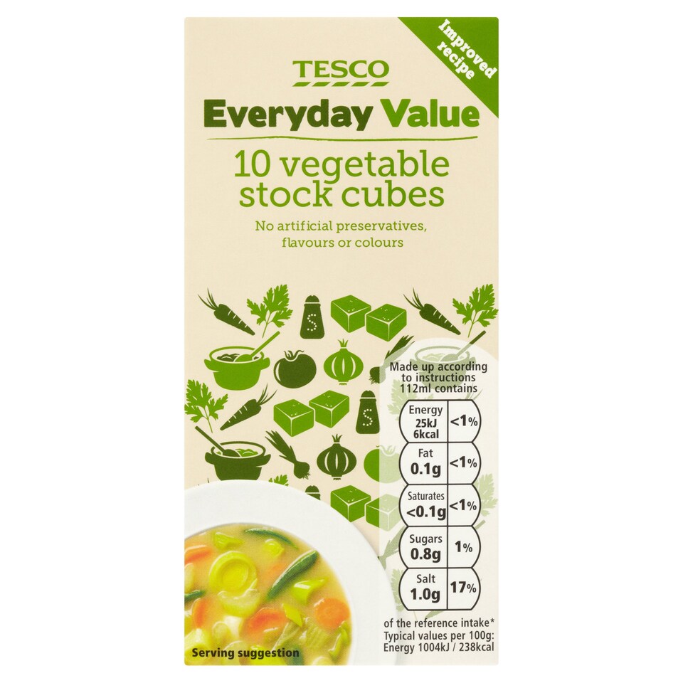 Tesco Every Day Value Vegetable Stock Cubes 100G