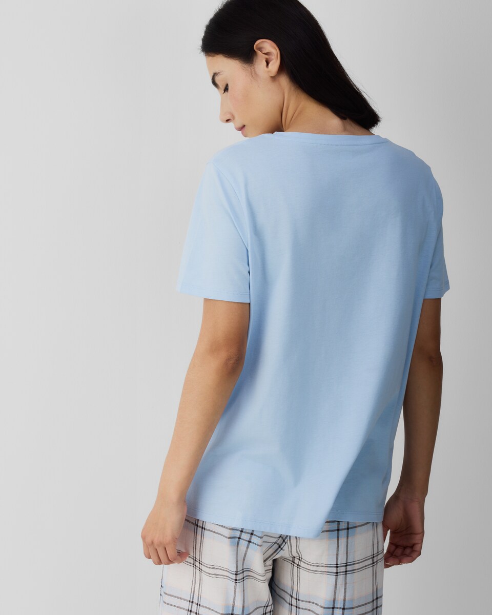 image 1 of F&F Pure Cotton Coffee Print Pyjama Set in Multi Blue