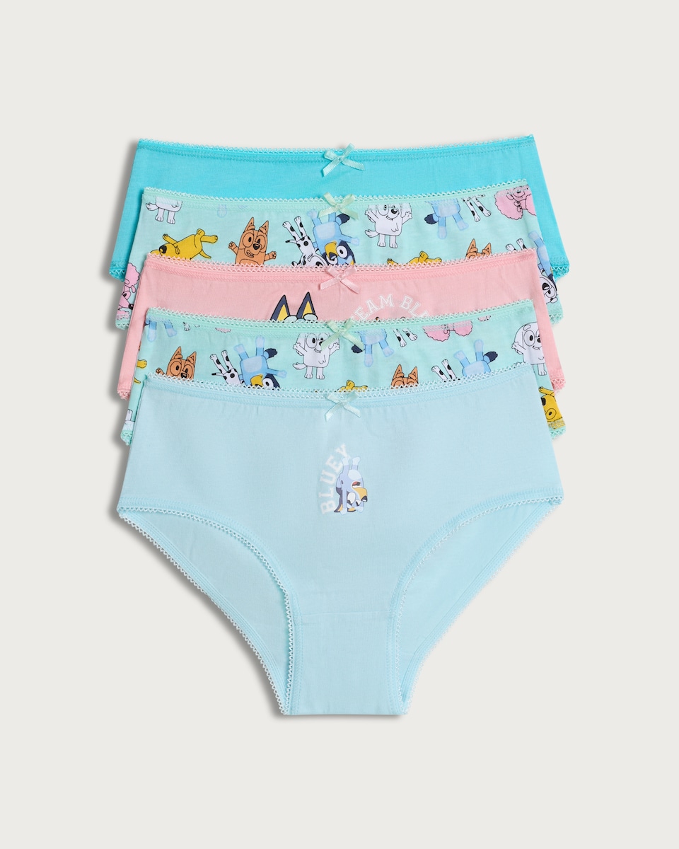 image 1 of Bluey 5-Pack Pure Cotton Knickers in Multi