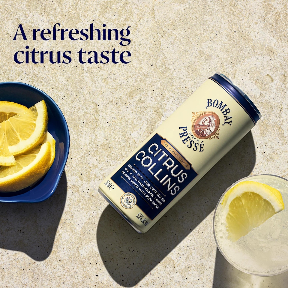 image 1 of Bombay Presse Citrus Collins Lemon Gin Cocktail 250Ml