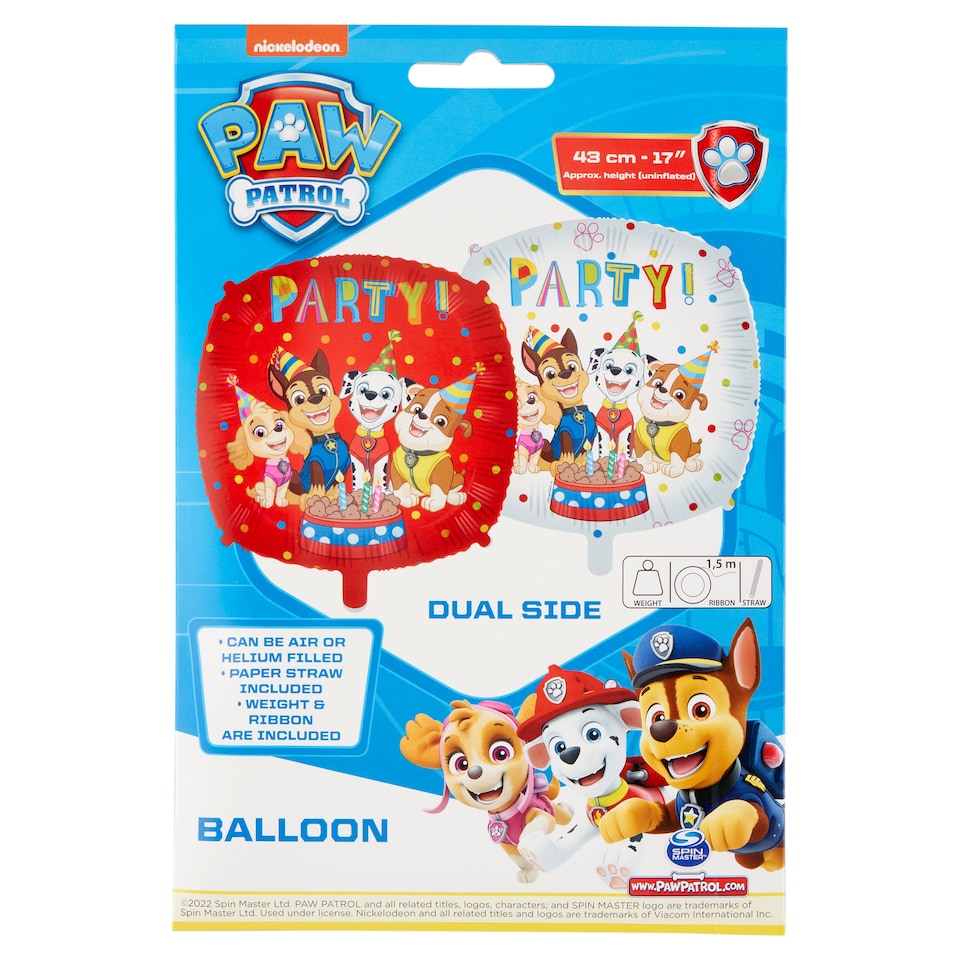Decorata Party Nickelodeon Paw Patrol Ballon 43 cm