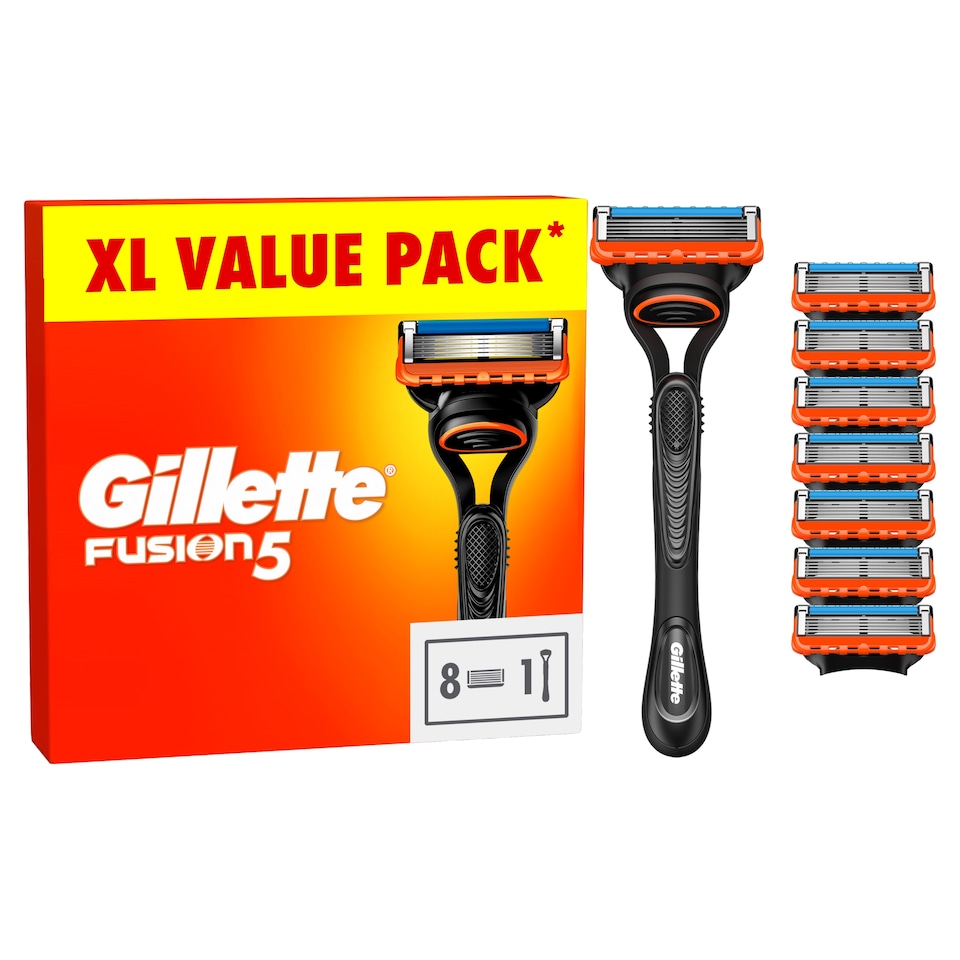 image 1 of Gillette Fusion5 Razor & 8 Blade Shaving Refill Big Blade Pack
