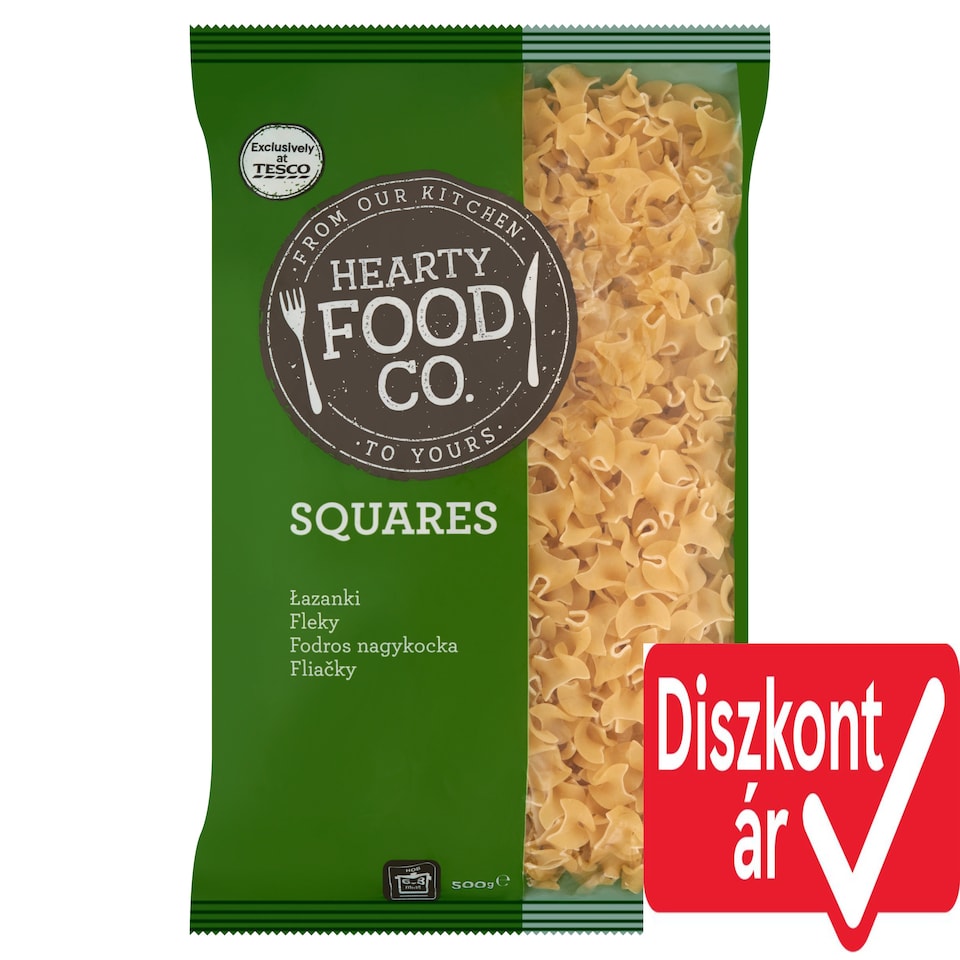 Hearty Food Co. fodros nagykocka tojás nélküli száraztészta 500 g