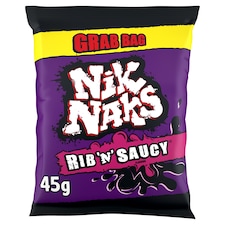 Nik Naks Rib & Saucy Flavour Crisps 45g