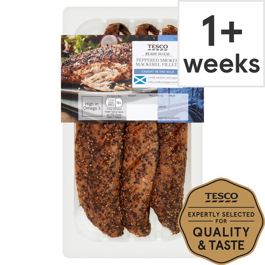 Tesco Peppered Smoked Mackerel Fillets Tesco Groceries