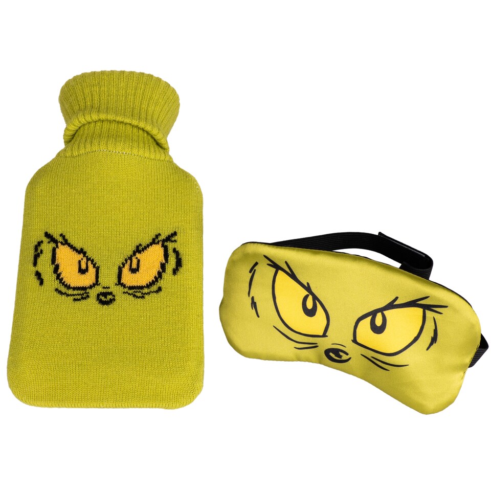 image 1 of The Grinch Eye Mask & Hot Water Bottle Set