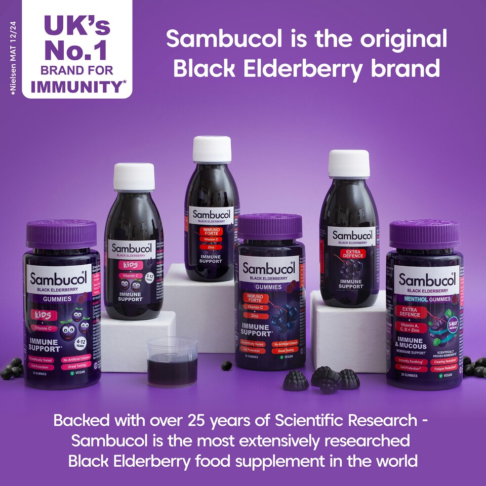 image 1 of Sambucol Black Elderberry Liquid Supplement with Extra Defence 120ml