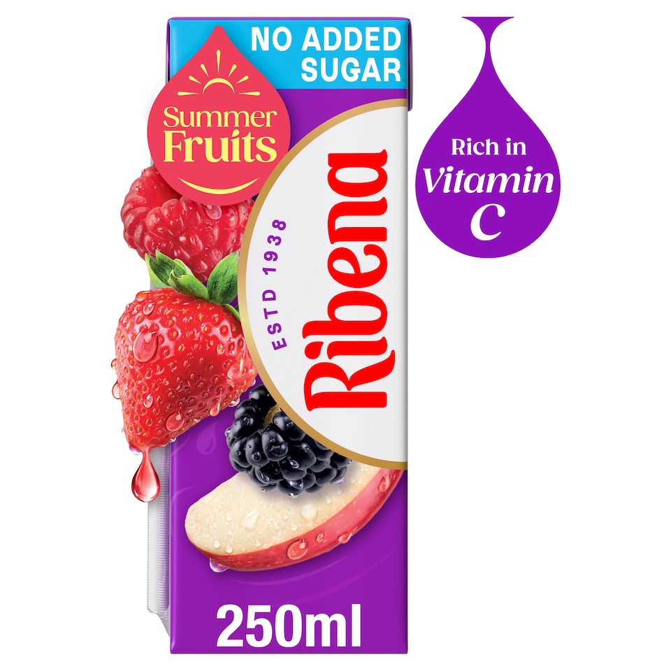image 1 of Ribena Summer Fruits No Added Sugar Juice Drink 250ml