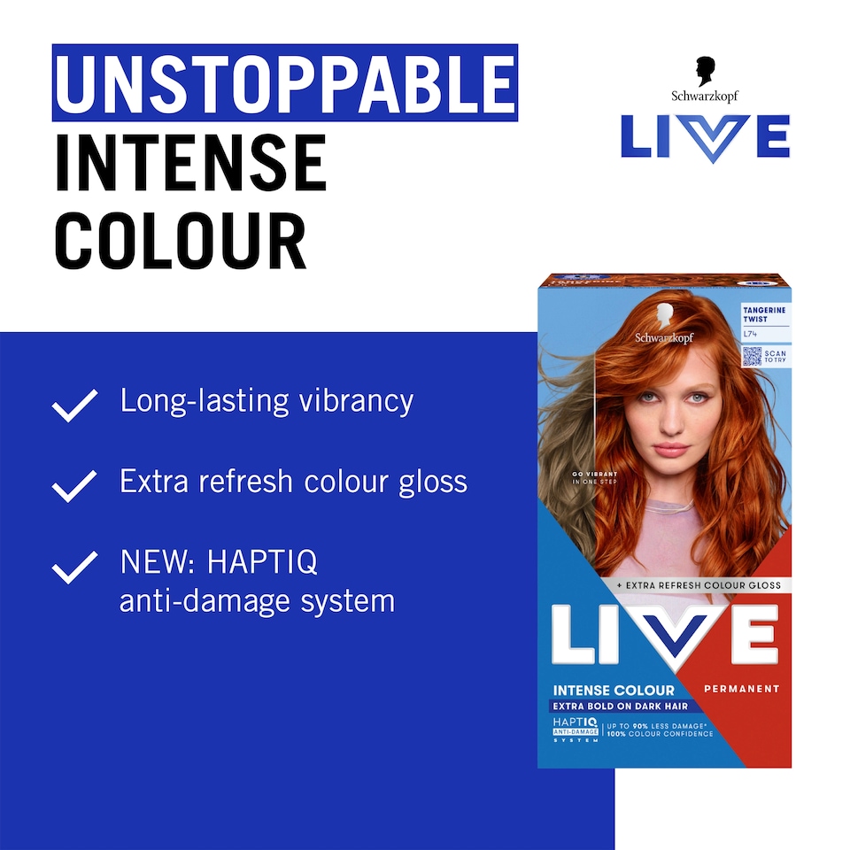 image 1 of Schwarzkopf LIVE Intense Colour L74 Tangerine Twist Permanent Hair Dye