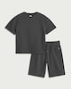 image 4 of F&F Boys 2-Piece Waffle Textured T-Shirt and Shorts Set in Grey