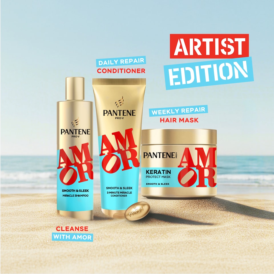 image 1 of Pantene x Robert Indiana Artist Edition Smooth & Sleek 3 Minute Miracle Conditioner 220ml