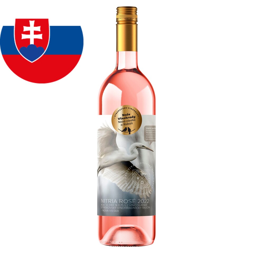 Naše Vinohrady Nitria Rosé D.S.C. akostné odrodové víno sladké 0,75 l