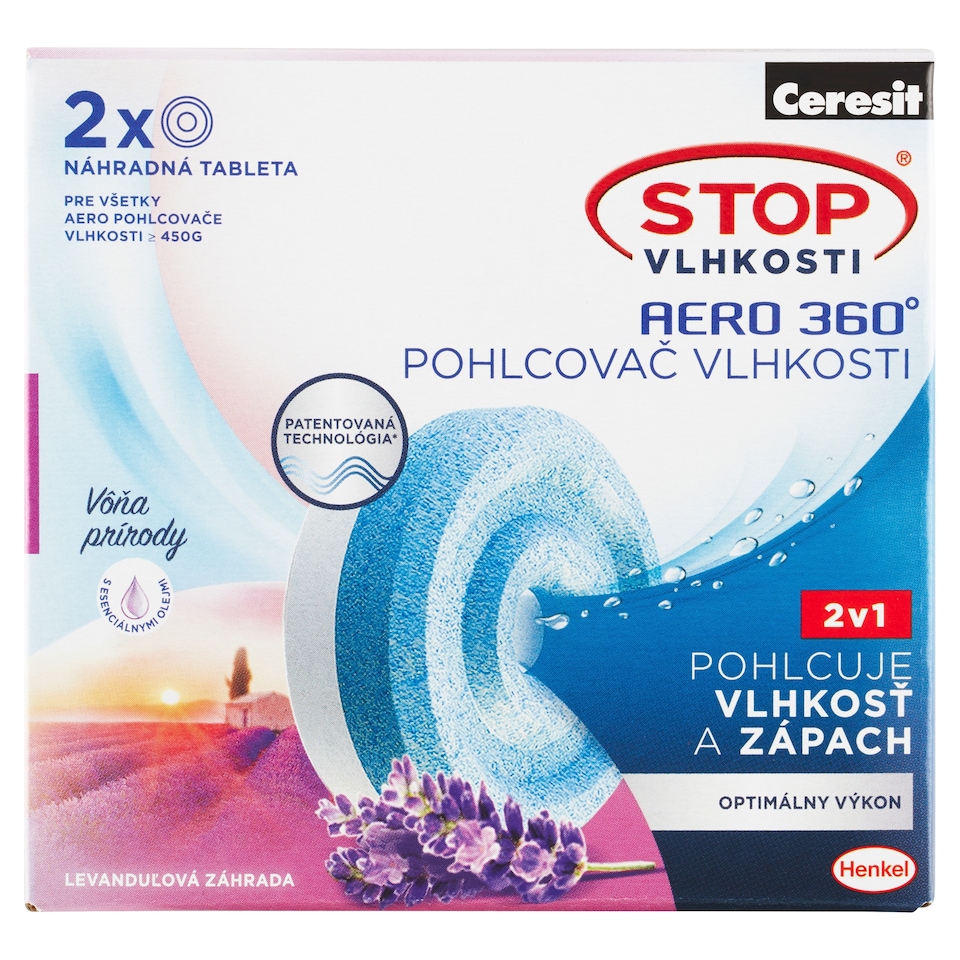 image 1 of Ceresit Stop Vlhkosti Aero 360° Replacement Tablets Lavender Garden 2 x 450 g (900 g)