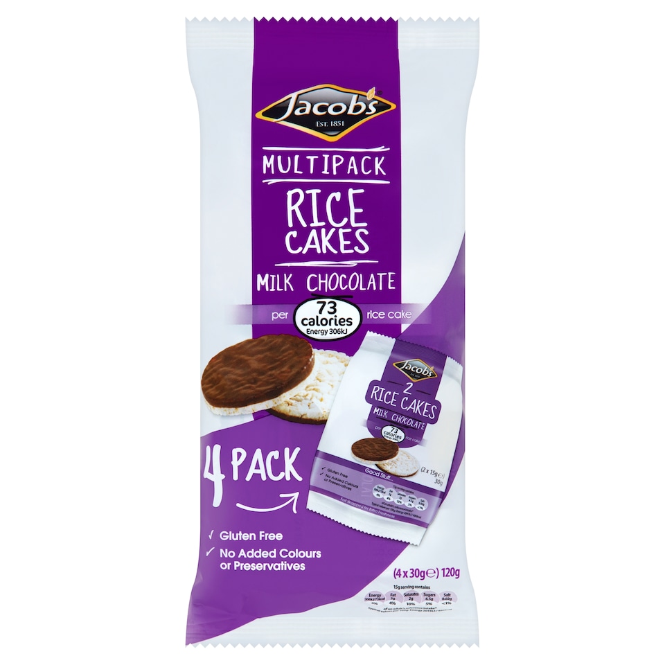 Jacobs Milk Chocolate Multipack Rice Cakes 4X30g