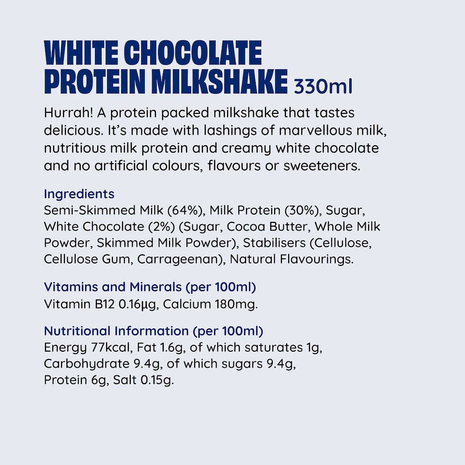 image 1 of Shaken Udder White Choc Protein Milkshake 330ml