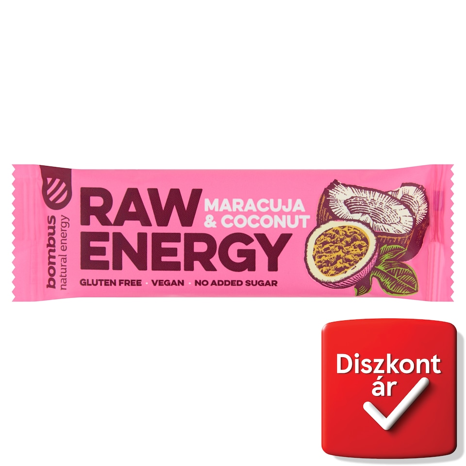 bombus Raw Energy Maracuja & Coconut gyümölcs szelet 50 g  1. kép