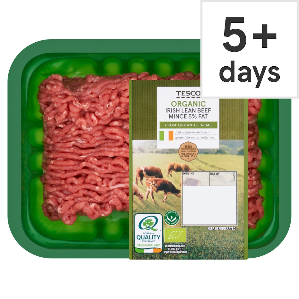 Tesco Organic 5% Fat Mince 380G
