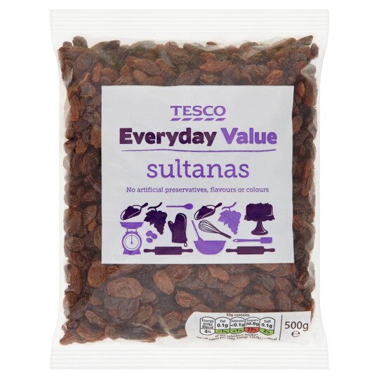 Tesco Everyday Value Sultanas 500G Tesco Groceries