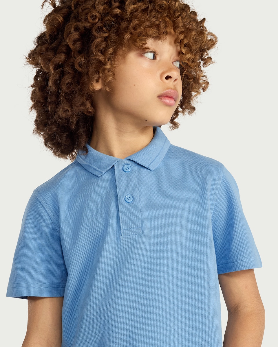 image 1 of F&F School Boys 3-Pack Pure Cotton Regular Fit Polo Shirts in Blue