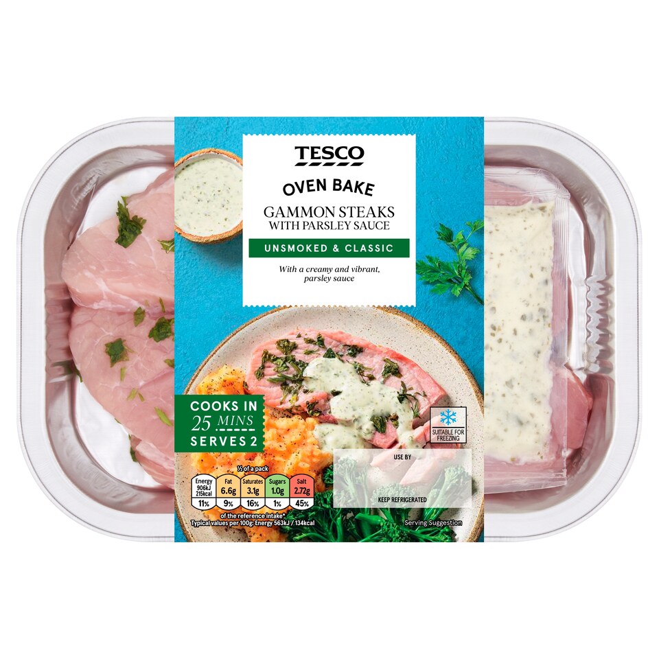 Tesco Gammon Steaks with Parsley Sauce 322g