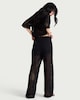 image 3 of F&F Pure Cotton Knitted Co-ord Trousers in Black