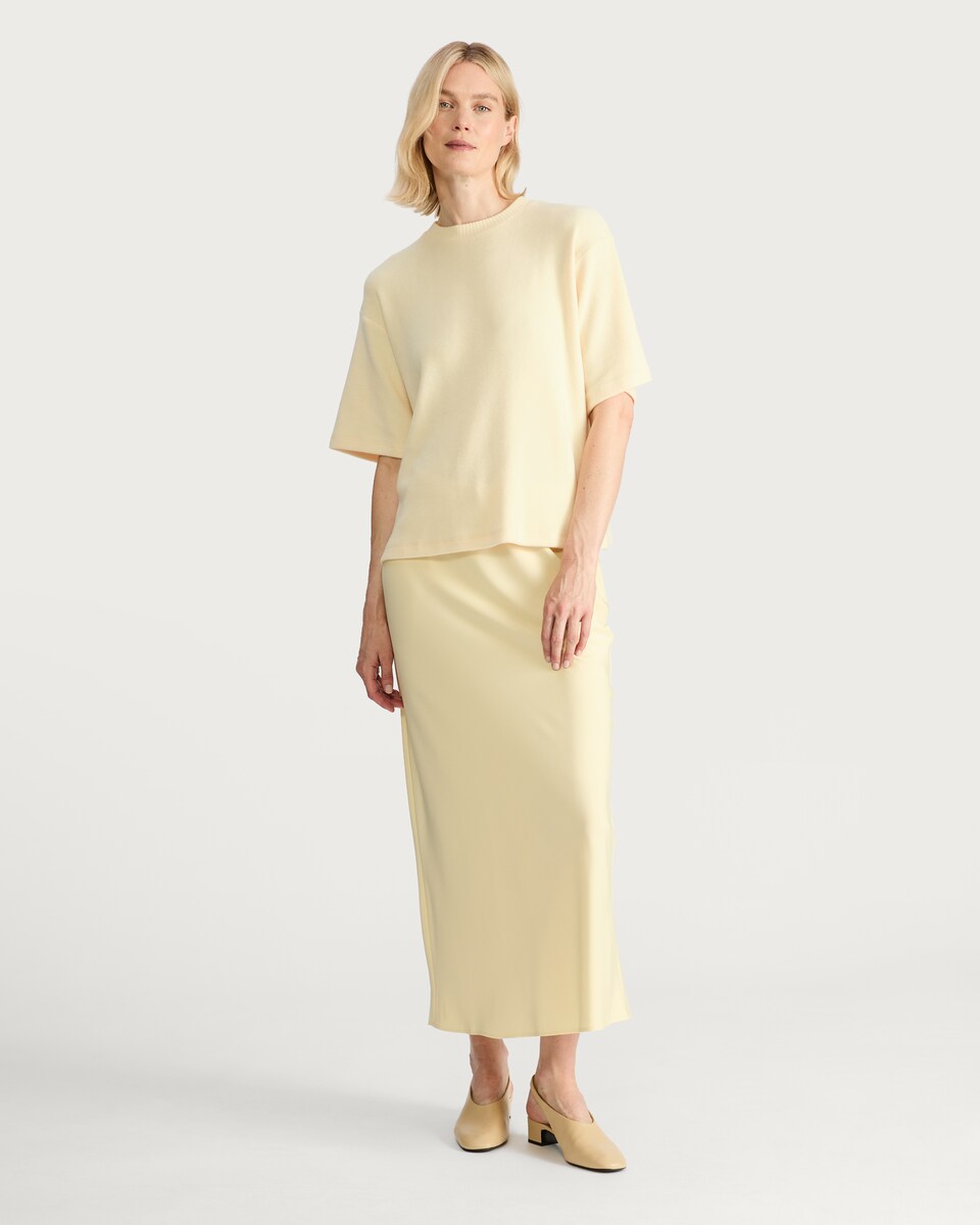 image 1 of F&F Boxy Fit Short Sleeved Brushed T-Shirt in Yellow