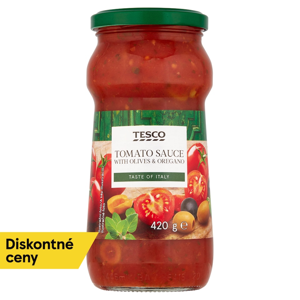 Tesco Paradajková omáčka s olivami a oreganom 420 g