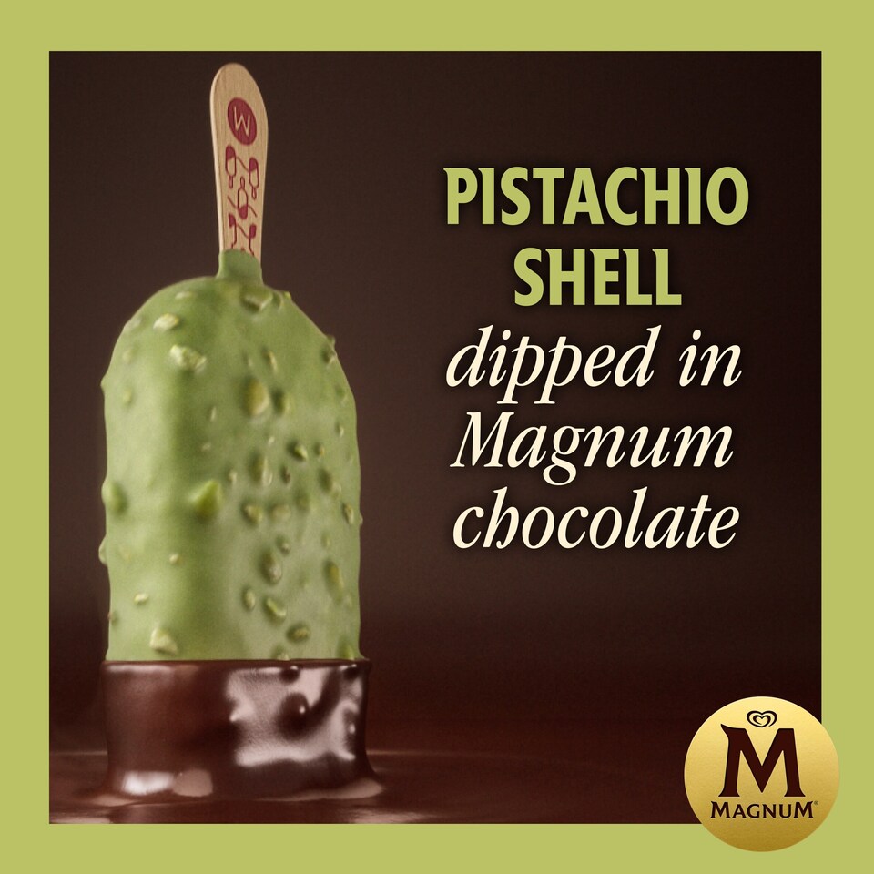 image 1 of Magnum Signature Pistachio Ice Cream Sticks 3 x 90ml