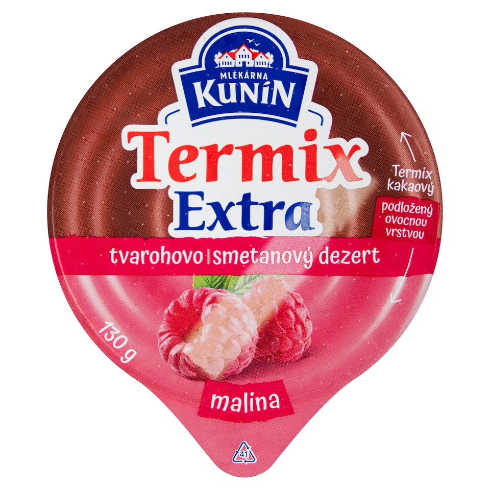 obrázok 1 z Mlékárna Kunín Termix extra tvarohovo-smotanový dezert kakaový, malinový 130 g