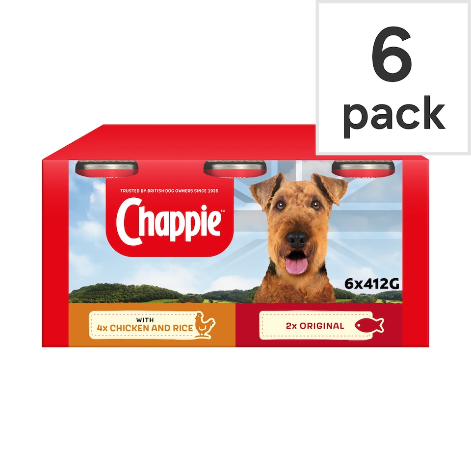 image 1 of Chappie Adult Wet Dog Food Tins Favourites in Loaf 6 x 412g