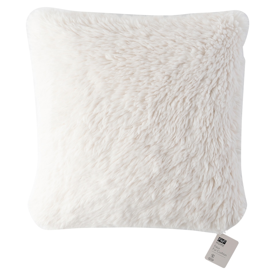  F&F Home White Cloud Faux Fur Cushion